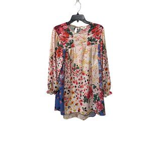 Floral & Polka Dot Long Sleeve Boho Blouse By Umgee Womens Size Large